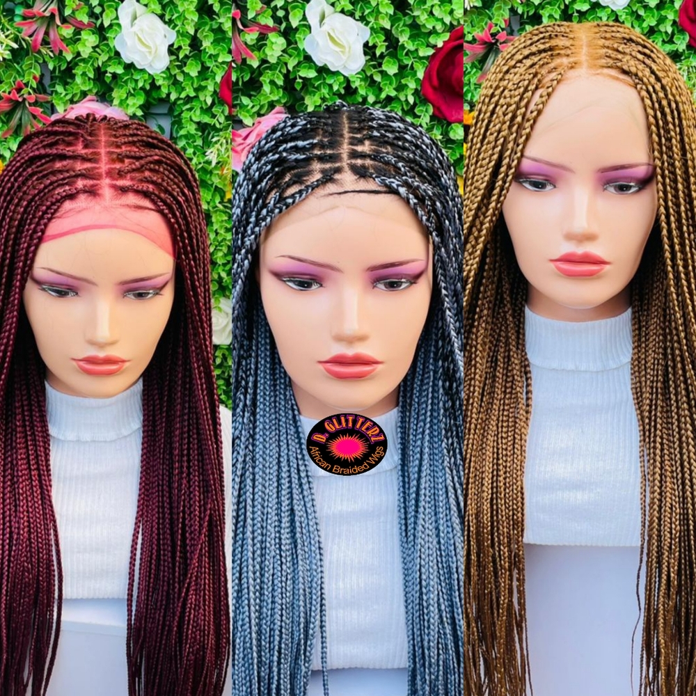 KNOTLESS BRAIDED WIGS ON  FRONTAL LACE CLOSURE